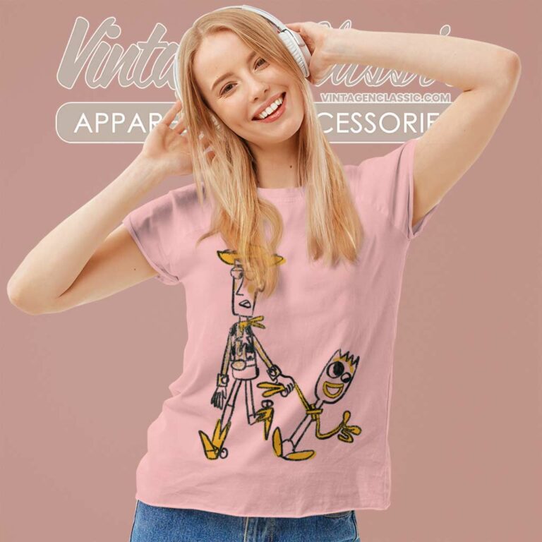 Woody And Forky Sketch Toy Story Women TShirt Woody And Forky Sketch Toy Story Women TShirt