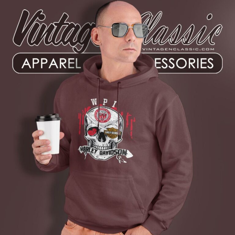 Worcester Polytechnic Institute Harley Davidson Skull Hoodie Worcester Polytechnic Institute Harley Davidson Skull Hoodie