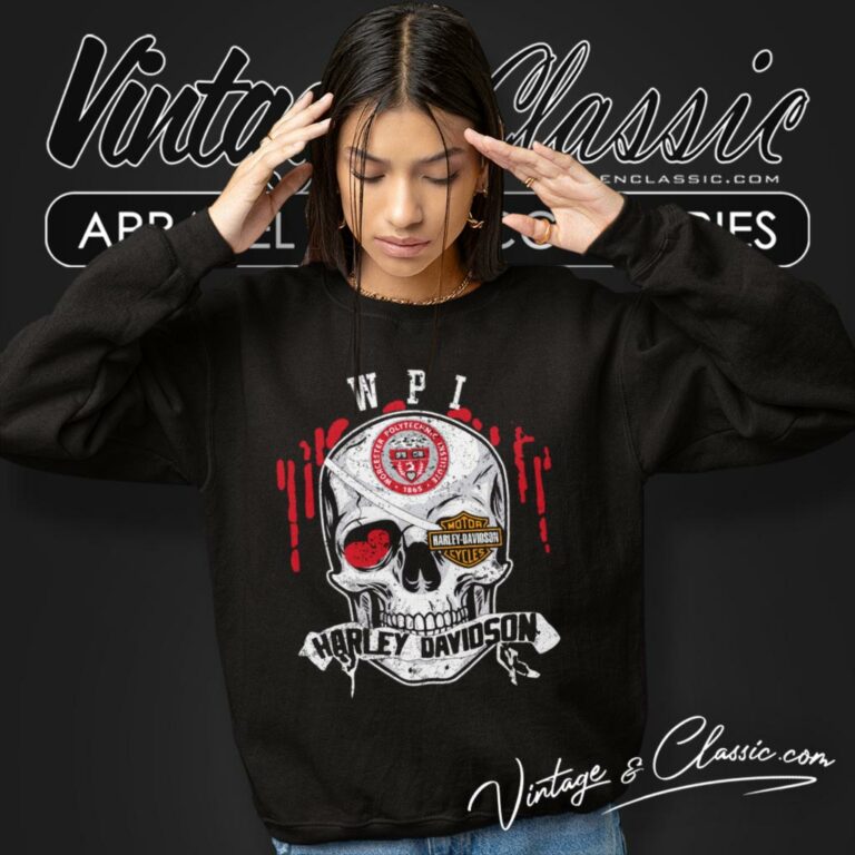 Worcester Polytechnic Institute Harley Davidson Skull Sweatshirt Worcester Polytechnic Institute Harley Davidson Skull Sweatshirt