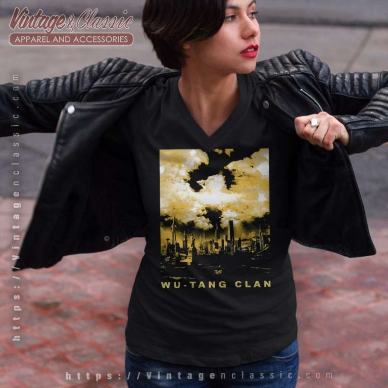 Wu Tang Clan Shirt Cloud Symbol Over Nyc V Neck TShirt Wu Tang Clan Shirt Cloud Symbol Over Nyc V Neck TShirt