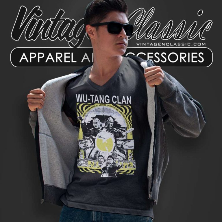 Wu Tang Clan Shirt Deadly Needle Kung Fu V Neck TShirt Wu Tang Clan Shirt Deadly Needle Kung Fu V Neck TShirt