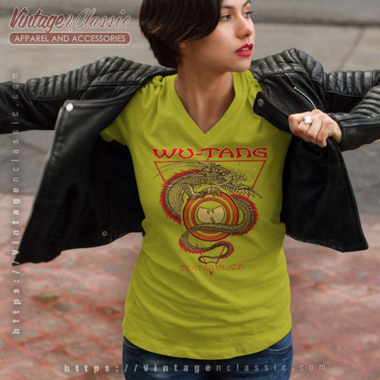 Wu Tang Clan Shirt Staten Island Dragon V Neck TShirt Wu Tang Clan Shirt Staten Island Dragon V Neck TShirt