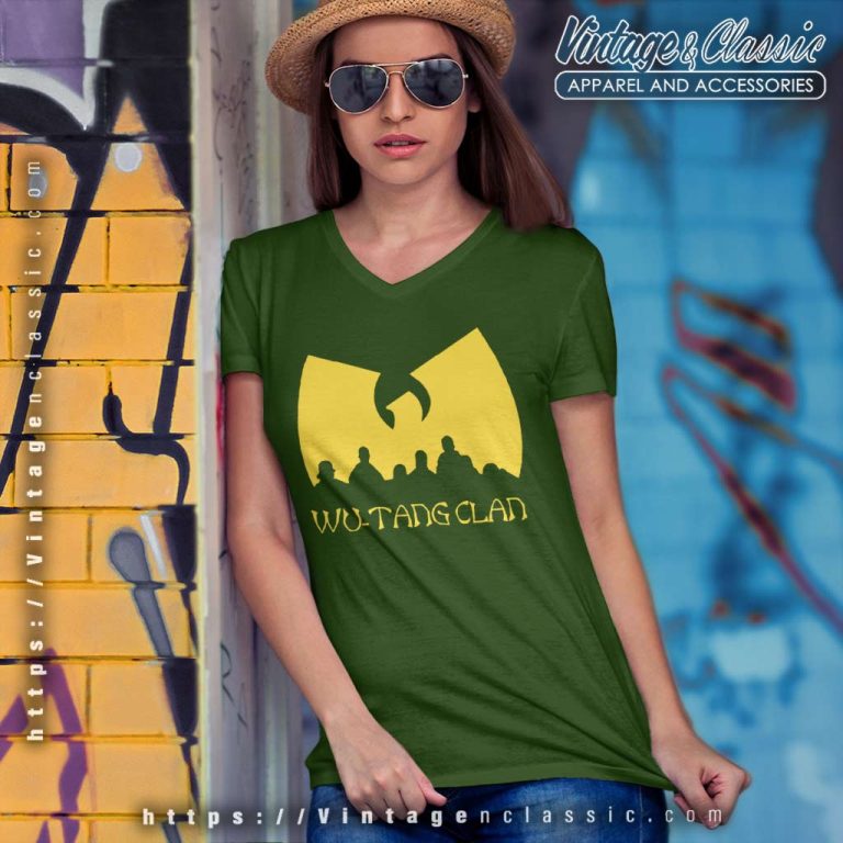 Wu Tang Clan Shirt Strikes Again Logo V Neck TShirt Wu Tang Clan Shirt Strikes Again Logo V Neck TShirt