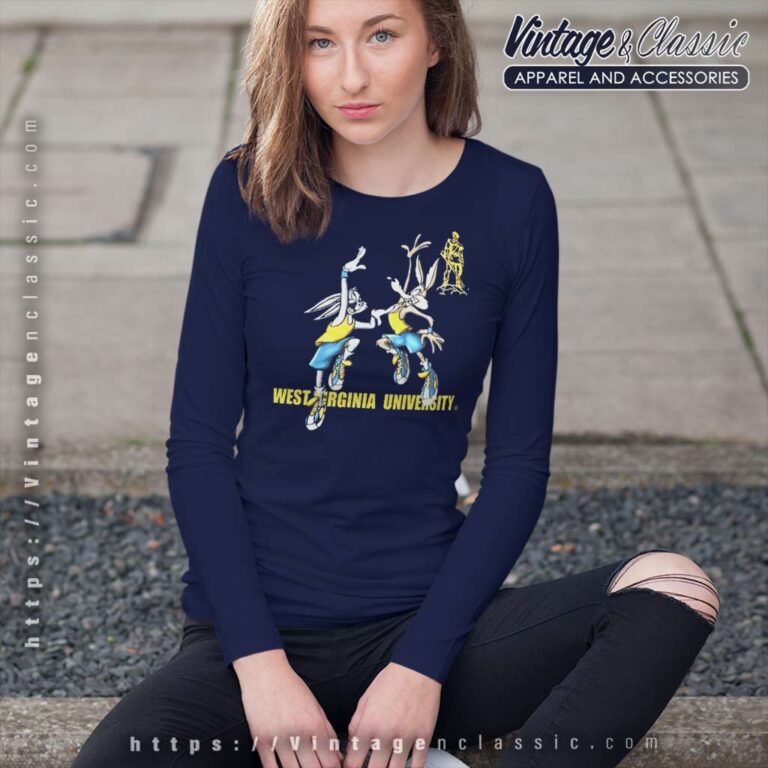 Wvu Bugs Bunny And Wile E Coyote Long Sleeve Tee Wvu Bugs Bunny And Wile E Coyote Long Sleeve Tee