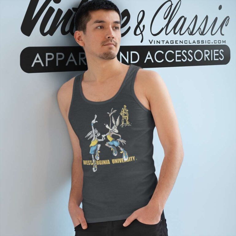 Wvu Bugs Bunny And Wile E Coyote Tank Top Racerback Wvu Bugs Bunny And Wile E Coyote Tank Top Racerback