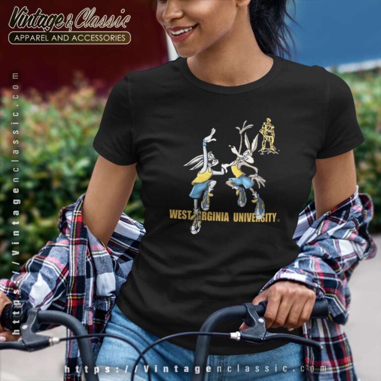 Wvu Bugs Bunny And Wile E Coyote Women TShirt Wvu Bugs Bunny And Wile E Coyote Women TShirt