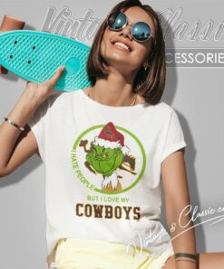 Wyoming Cowboys Ncaa Christmas Grinch Shirt I Hate People But I Love My Cowboys Women TShirt 1