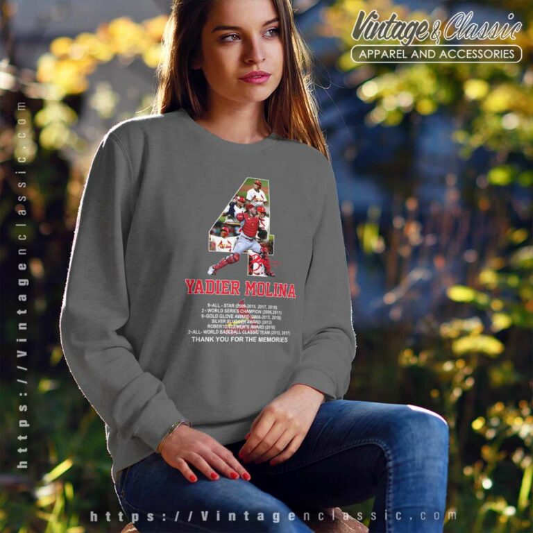 Yadier Molina No 4 St Louis Cardinals Sweatshirt Yadier Molina No 4 St Louis Cardinals Sweatshirt