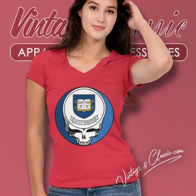 Yale University Grateful Dead Steal Your Face V Neck TShirt Yale University Grateful Dead Steal Your Face V Neck TShirt