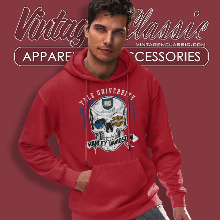 Yale University Harley Davidson Skull Hoodie Yale University Harley Davidson Skull Hoodie