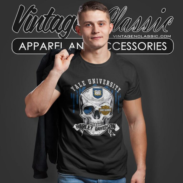 Yale University Harley Davidson Skull T Shirt Yale University Harley Davidson Skull T Shirt