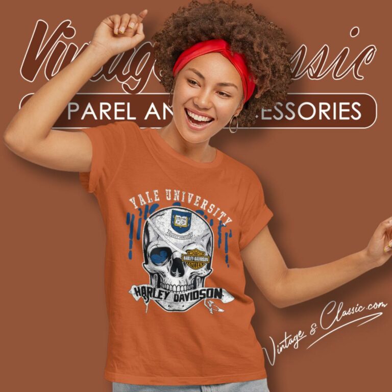 Yale University Harley Davidson Skull Women T Shirt Yale University Harley Davidson Skull Women T Shirt