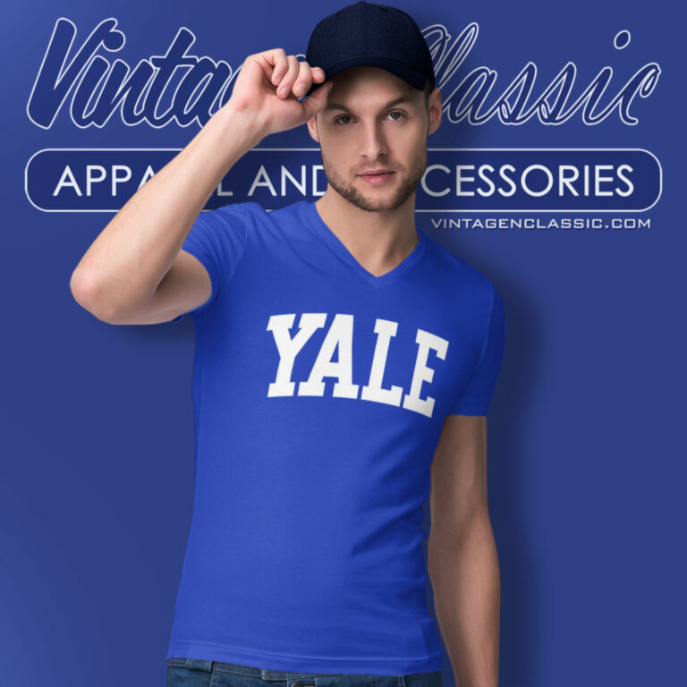 Yale University School Logo V Neck TShirt Yale University School Logo V Neck TShirt