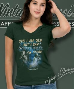 Yes I Am Old But I Saw Steven Tyler On Stage V Neck TShirt