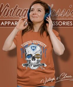 Yeshiva University Harley Davidson Skull Women T Shirt