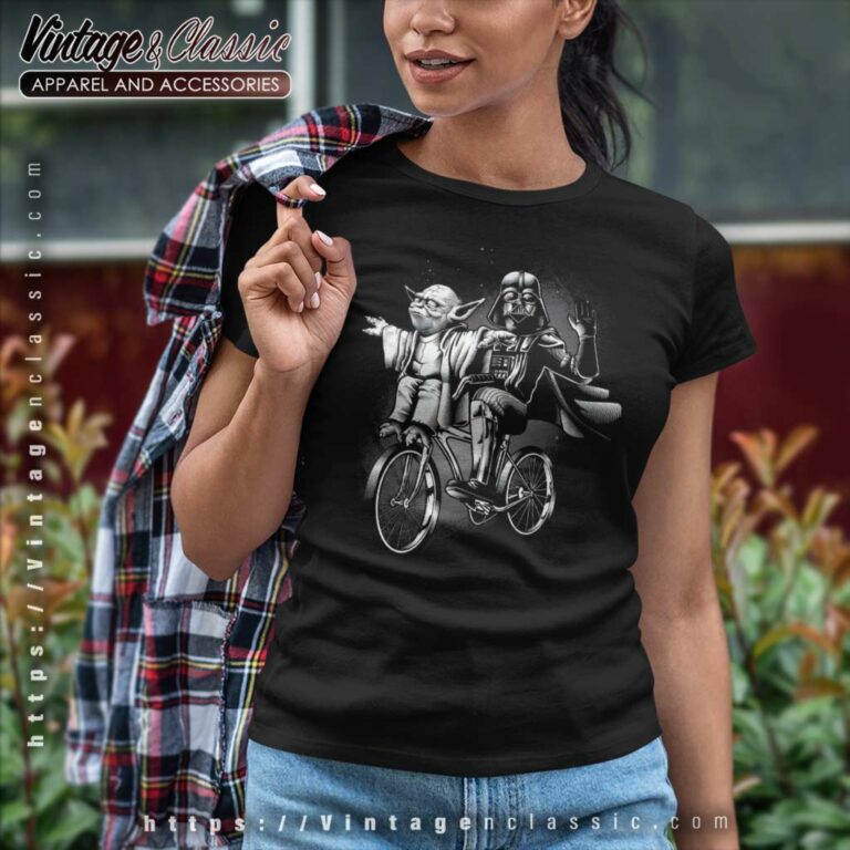 Yoda Darth Vader Riding A Bike Women TShirt Yoda Darth Vader Riding A Bike Women TShirt
