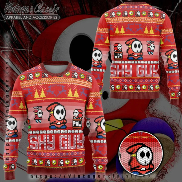 Yoshi Shy Guy Christmas Ugly Sweater back Ugly Christmas Sweater Yoshi Shy Guy Christmas Ugly Sweater back Ugly Christmas Sweater