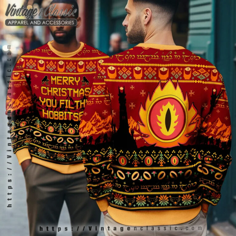 You Filthy Hobbitses Ugly Sweater mens Ugly Christmas Sweater You Filthy Hobbitses Ugly Sweater mens Ugly Christmas Sweater