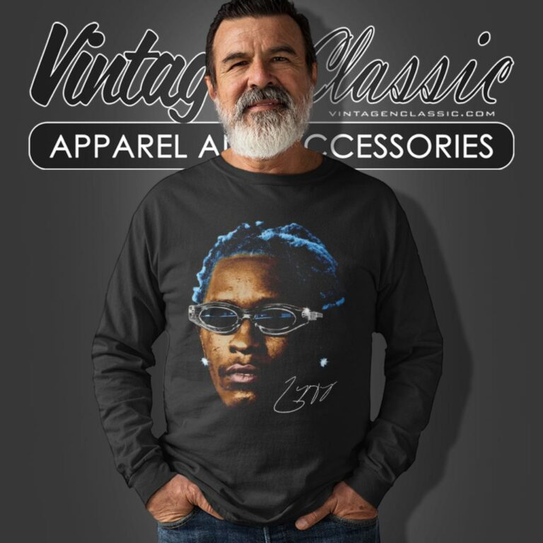 Young Thug Blue Hair Graphic Shirt Long Sleeve Tee Young Thug Blue Hair Graphic Shirt Long Sleeve Tee