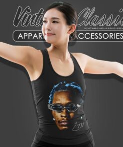 Young Thug Blue Hair Graphic Shirt Tank Top Racerback