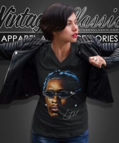 Young Thug Blue Hair Graphic Shirt V Neck TShirt