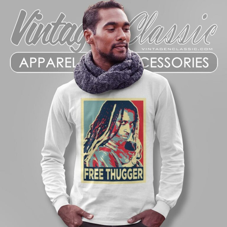 Young Thug Free Thugger Portrait Long Sleeve Tee Young Thug Free Thugger Portrait Long Sleeve Tee