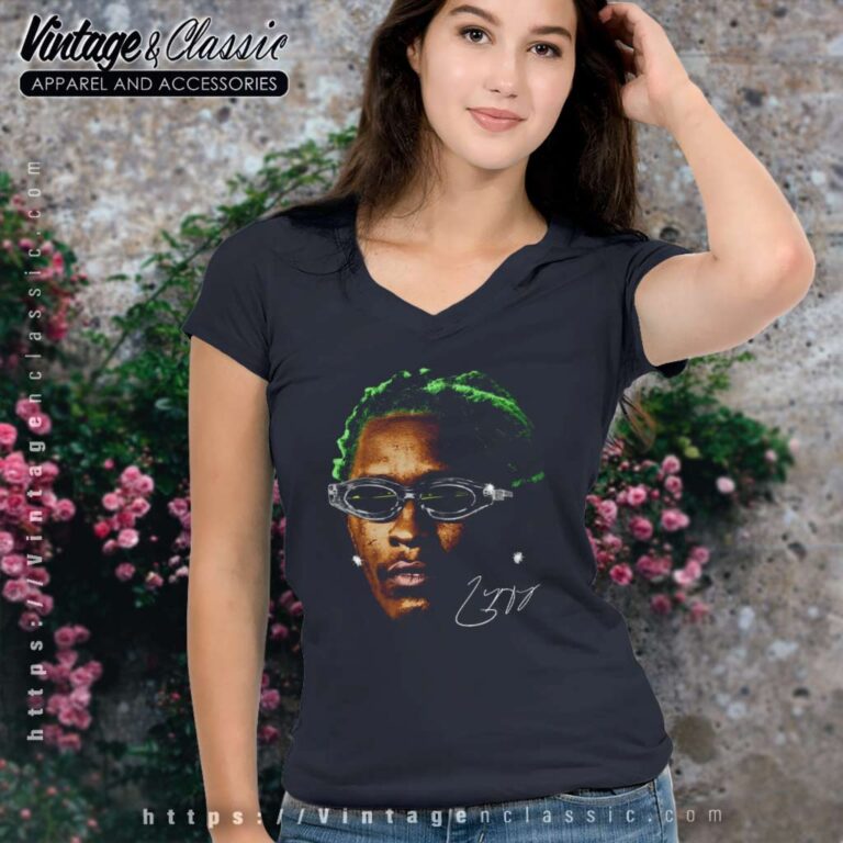 Young Thug Green Rare Hip Hop Graphic V Neck TShirt Young Thug Green Rare Hip Hop Graphic V Neck TShirt