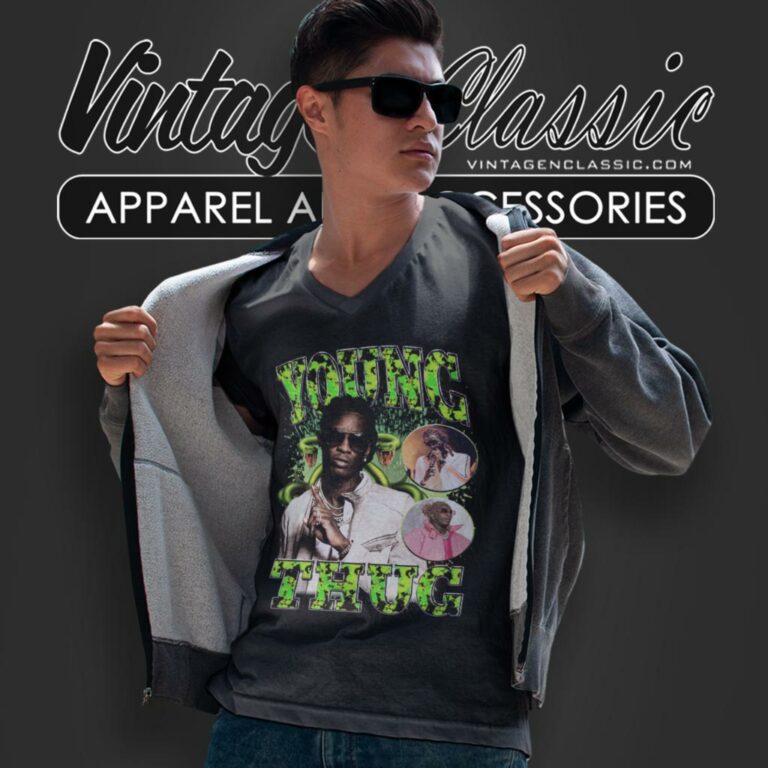 Young Thug Slime Graphic V Neck TShirt Young Thug Slime Graphic V Neck TShirt