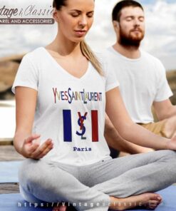 Yves Saint Laurent Biglogo Spellout Shirt 5 Yves Saint Laurent Biglogo Spellout V Neck TShirt 1