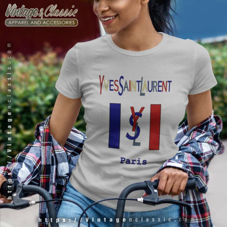 Yves Saint Laurent Biglogo Spellout Women TShirt 1 Yves Saint Laurent Biglogo Spellout Women TShirt 1