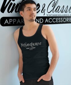Yves Saint Laurent Logo Paris Shirt 4 Yves Saint Laurent Logo Paris Tank Top Racerback 1