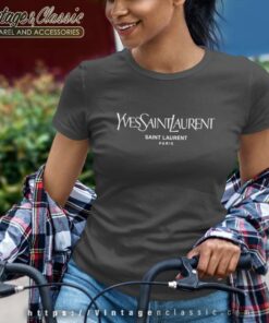 Yves Saint Laurent Logo Paris Shirt 6 Yves Saint Laurent Logo Paris Women TShirt 1