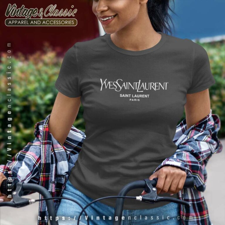 Yves Saint Laurent Logo Paris Women TShirt 1 Yves Saint Laurent Logo Paris Women TShirt 1