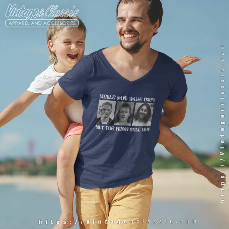 Zach Bryan Mugshot Merle Said Mama Tried But The Prison Still Won V Neck TShirt Zach Bryan Mugshot Merle Said Mama Tried But The Prison Still Won V Neck TShirt