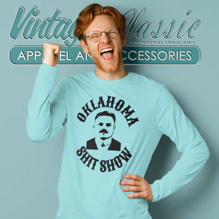 Zach Bryan Oklahoma Shit Show Mug Shot Long Sleeve Tee Zach Bryan Oklahoma Shit Show Mug Shot Long Sleeve Tee