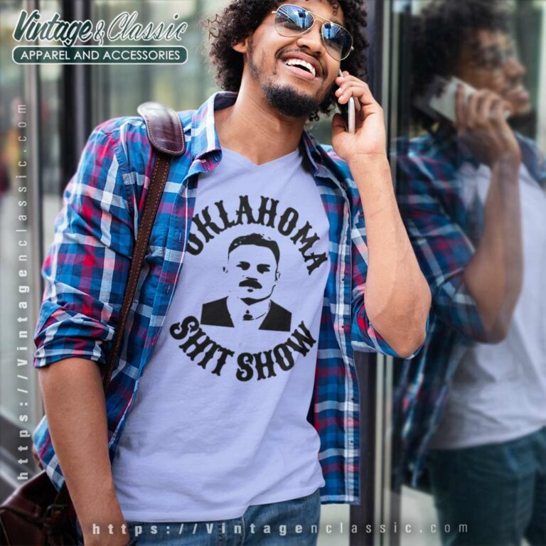 Zach Bryan Oklahoma Shit Show Mug Shot V Neck TShirt Zach Bryan Oklahoma Shit Show Mug Shot V Neck TShirt