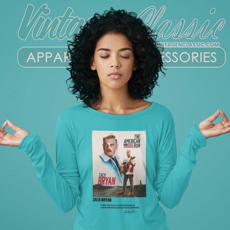 Zach Bryan Shirt The American Run Tour Signature Long Sleeve Tee Zach Bryan Shirt The American Run Tour Signature Long Sleeve Tee