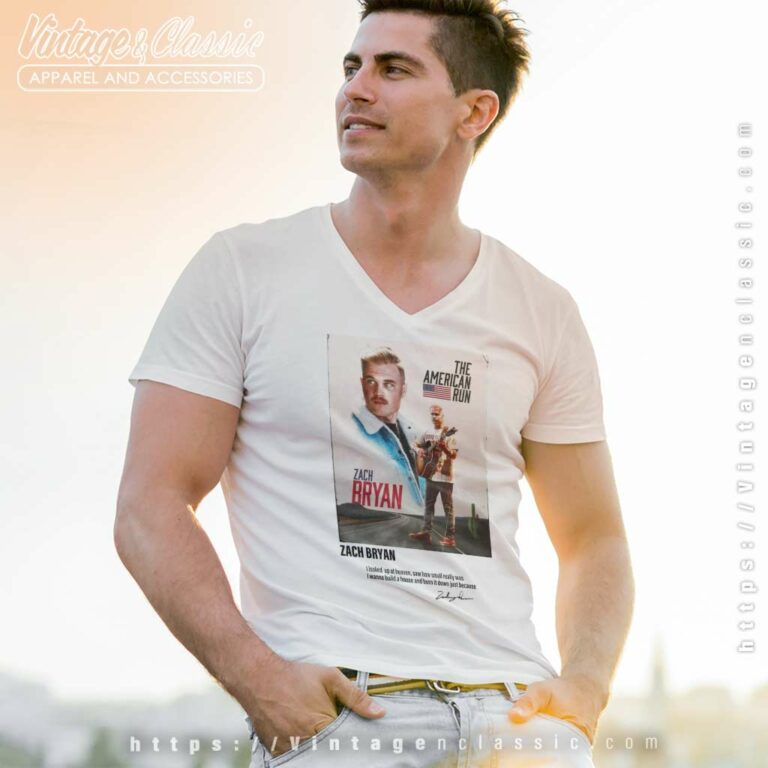 Zach Bryan Shirt The American Run Tour Signature V Neck TShirt Zach Bryan Shirt The American Run Tour Signature V Neck TShirt