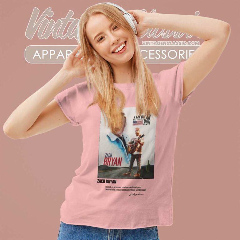 Zach Bryan Shirt The American Run Tour Signature Women TShirt Zach Bryan Shirt The American Run Tour Signature Women TShirt