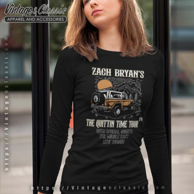 Zach Bryan The Quittin Time Tour 2024 Long Sleeve Tee Zach Bryan The Quittin Time Tour 2024 Long Sleeve Tee