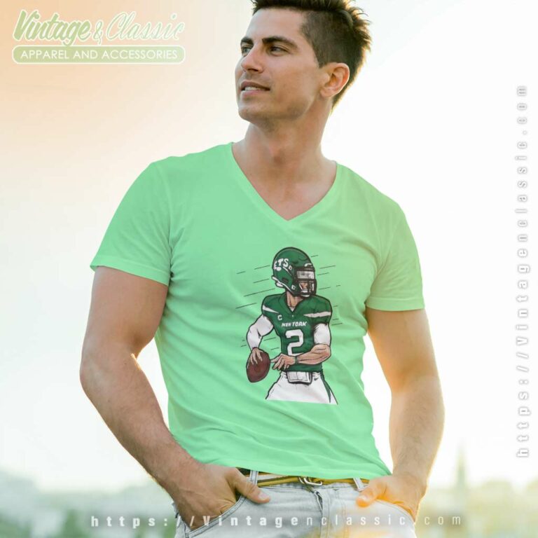 Zach Wilson New York Jets V Neck TShirt Zach Wilson New York Jets V Neck TShirt