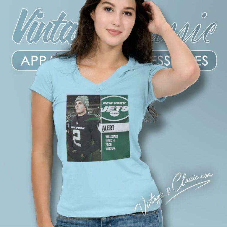 Zack Wilson Will Start Week 14 V Neck TShirt Zack Wilson Will Start Week 14 V Neck TShirt