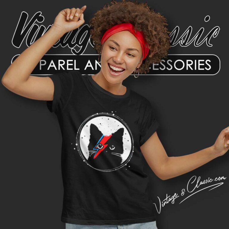 Ziggy Stardust Cat David Bowie Women TShirt Ziggy Stardust Cat David Bowie Women TShirt