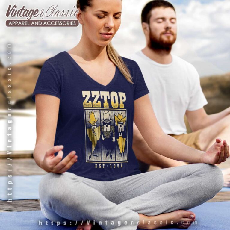 Zz Top Celebration V Neck TShirt Zz Top Celebration V Neck TShirt