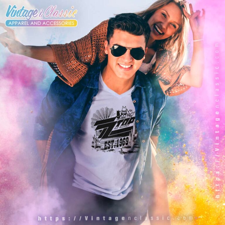 Zz Top Est 1969 Tour V Neck TShirt Zz Top Est 1969 Tour V Neck TShirt