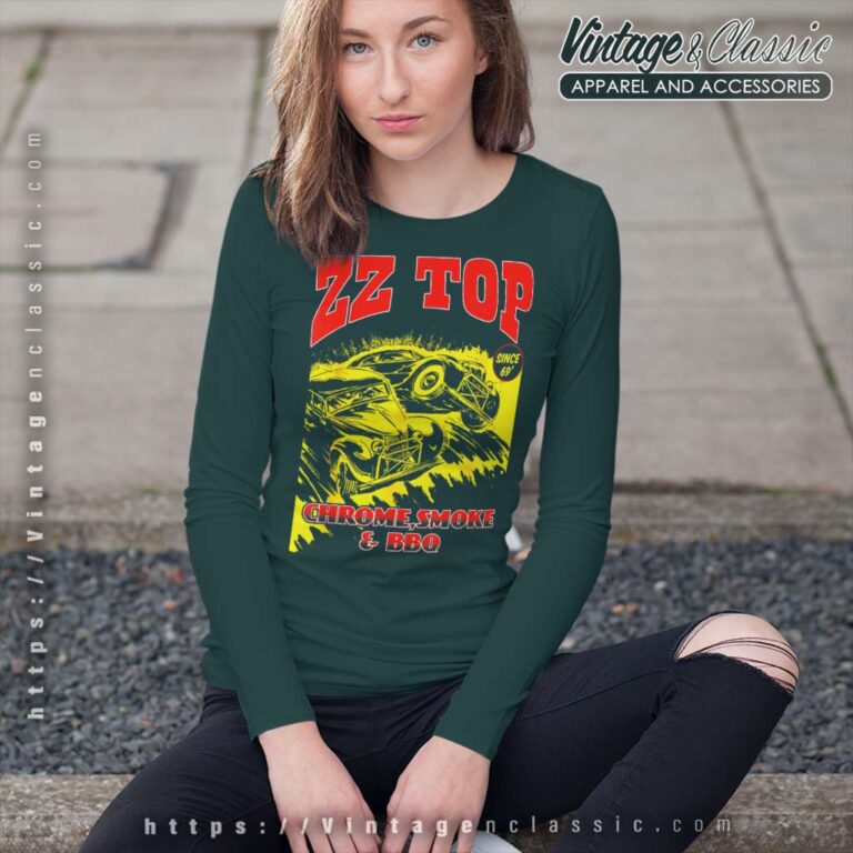 Zz Top Shirt Album Chrome Smoke Bbq Long Sleeve Tee Zz Top Shirt Album Chrome Smoke Bbq Long Sleeve Tee