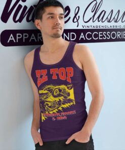 Zz Top Shirt Album Chrome Smoke Bbq Tank Top Racerback