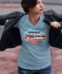 Zz Top Shirt World Wide Texas Tour 1976 V Neck TShirt