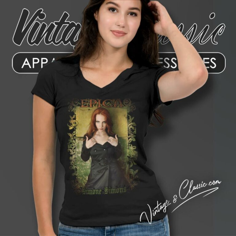 Epica Simone Simons Shirt V Neck TShirt Epica Simone Simons Shirt V Neck TShirt